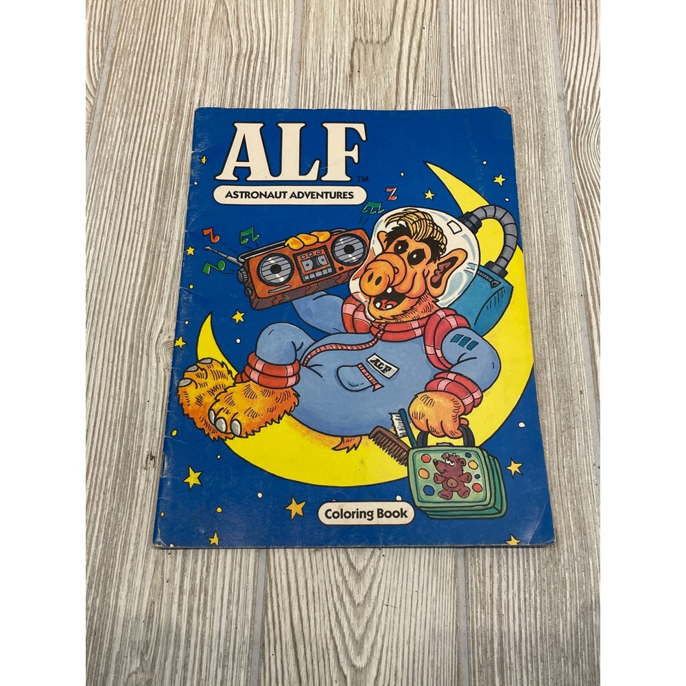 Vintage 1987 ALF Astronaut Adventures Coloring Book Checkerboard Press 80s TV